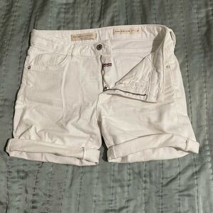 Pilcro and the Letterpress White Distressed Jean Shorts 28